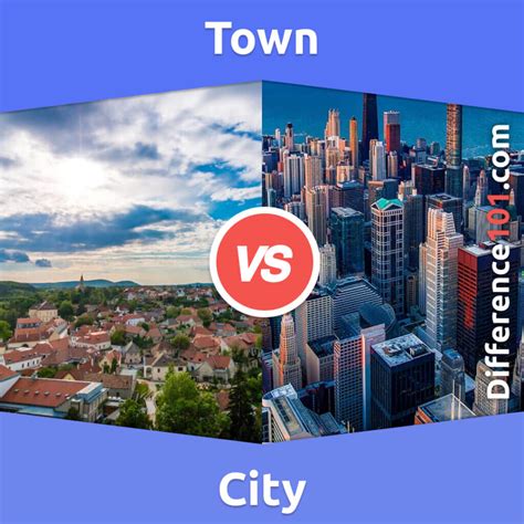 difference between town and city